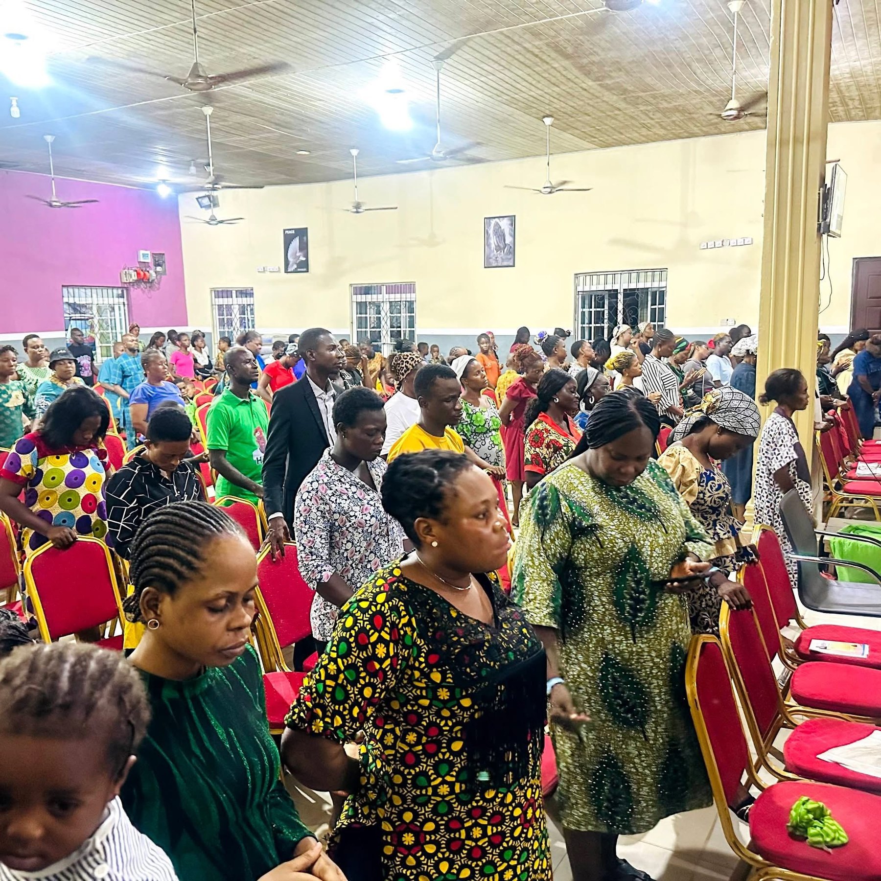 Congregation in worship